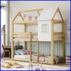 Wooden Bunk Beds House Cabin Bed Single Mid Sleeper 3FT Single Bed Frames Bases