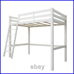 Wooden Frame Cabin Bed High Sleeper Bunk Children Kids Ladder Bedframe Tall Beds