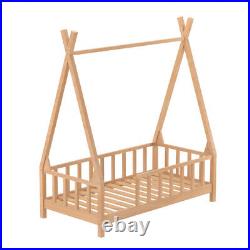 Wooden Kids Treehouse Bed Frame Childrens Toddlers Floor Bed Frame Low Bedstead