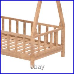 Wooden Kids Treehouse Bed Frame Childrens Toddlers Floor Bed Frame Low Bedstead