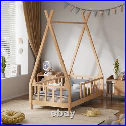 Wooden Kids Treehouse Bed Frame Childrens Toddlers Floor Bed Frame Low Bedstead