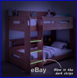 Wooden Oak Bunk Bed Ladder Can Be Fitted Either Side Shelves Glowing Stairs Kids