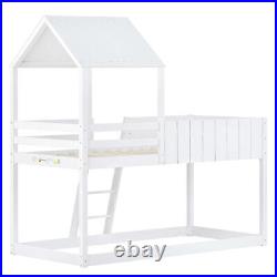 Wooden Treehouse Single Bunk Bed 3FT Single Bed Frames Kids Sleeper House Canopy