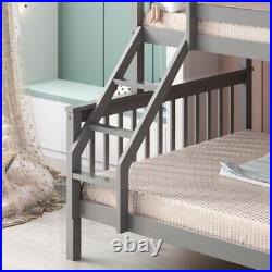 Wooden Triple Grey Bunk Bed Children Bedroom Furniture 3FTSingle 4FT6 Kids Bed