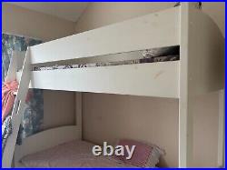 Wooden White Bunk Bed with 2 Mattresses Used