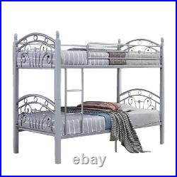 Wooden and Metal Bunk Bed, Double Bunk Bed Frame For Kids Children