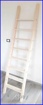 Wooden ladder bunk bed space-saving loft bed attic