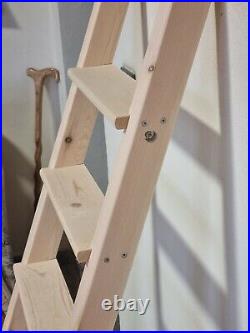 Wooden ladder bunk bed space-saving loft bed attic