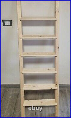 Wooden ladder bunk bed space-saving loft bed attic