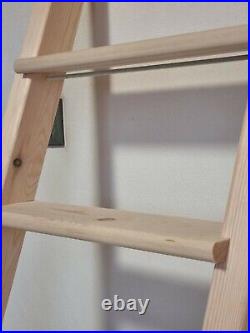 Wooden ladder bunk bed space-saving loft bed attic