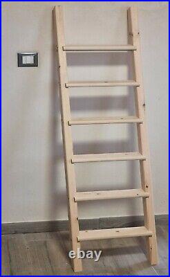 Wooden ladder bunk bed space-saving loft bed attic